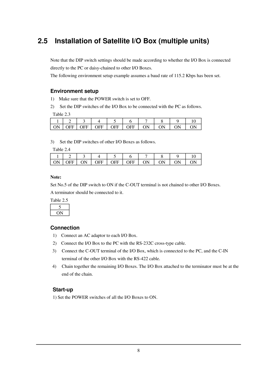 Casio PA-2500 manual Installation of Satellite I/O Box multiple units 