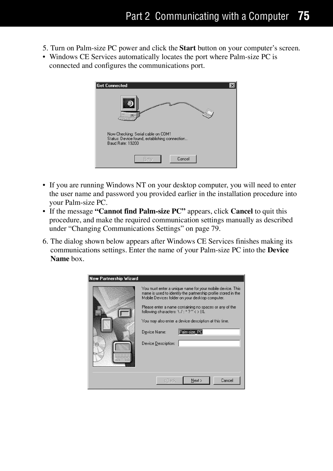 Casio Palm-size PC manual Part 2 Communicating with a Computer 