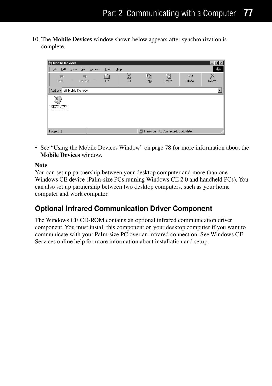 Casio Palm-size PC manual Optional Infrared Communication Driver Component 