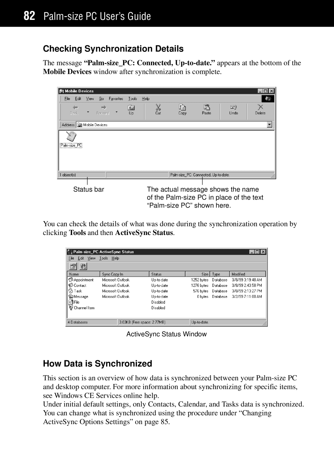 Casio Palm-size PC manual Checking Synchronization Details, How Data is Synchronized 