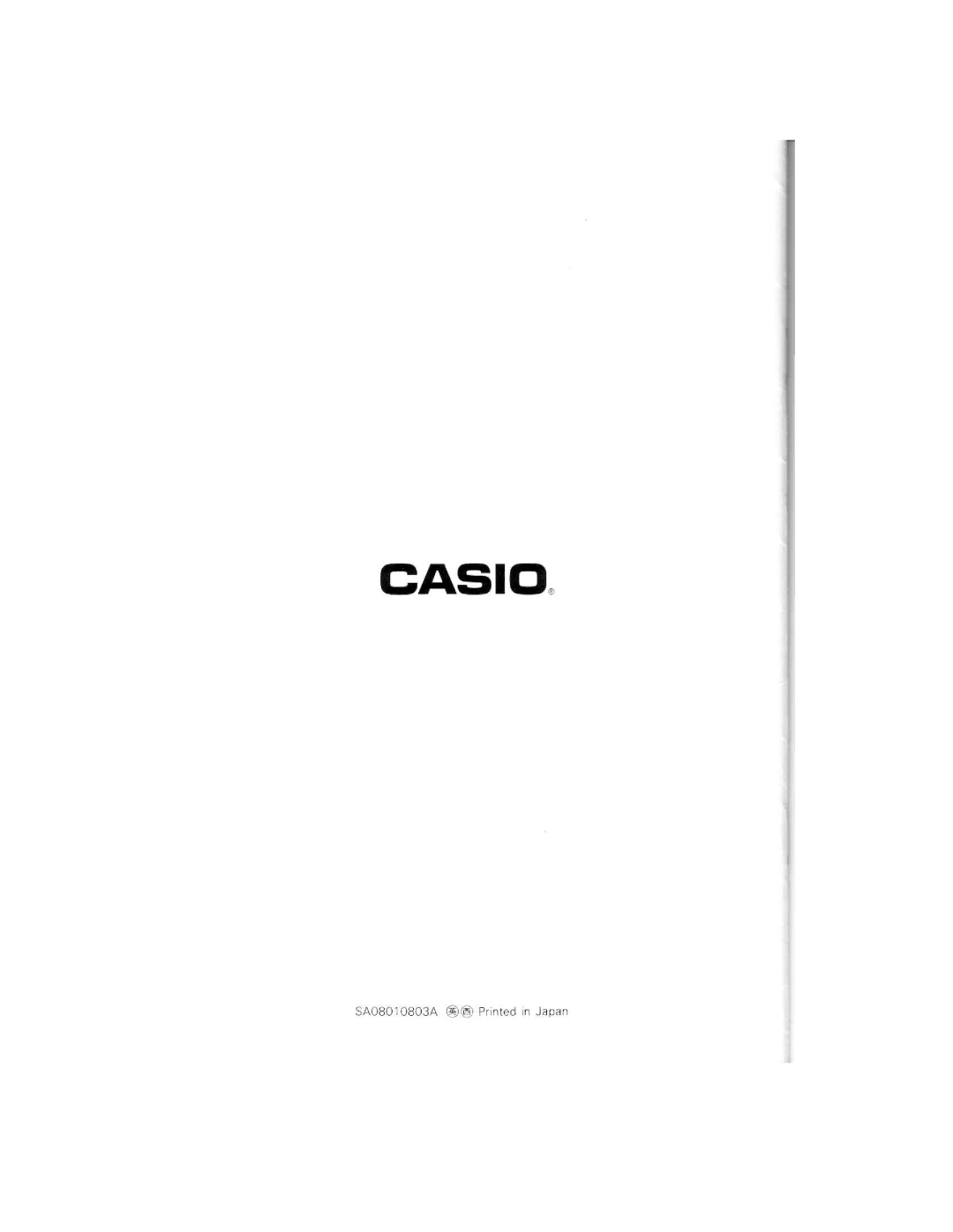 Casio PG-380 manual 