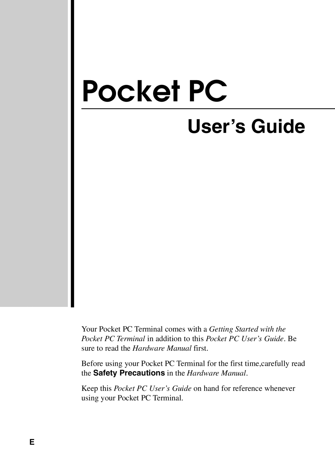 Casio Pocket PC Terminal manual 