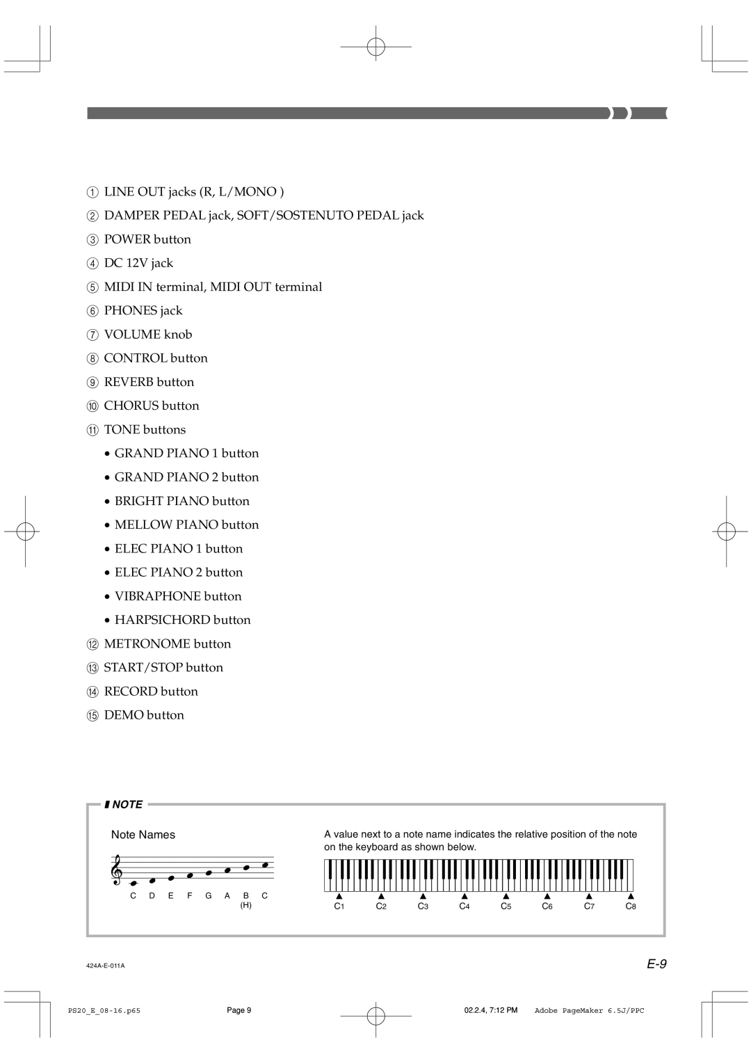 Casio PS-20 manual On the keyboard as shown below 