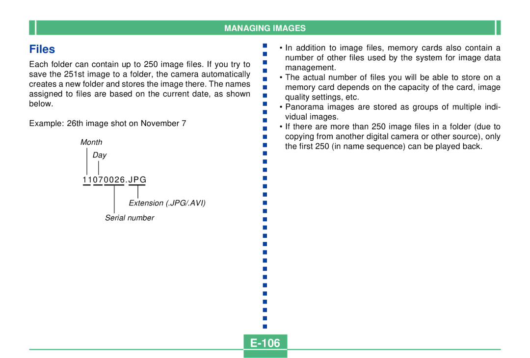 Casio QV-2300UX manual Files, 106 