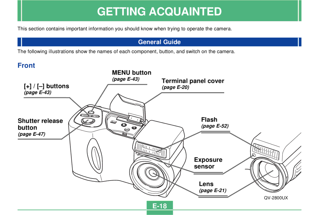 Casio QV-2300UX manual Front, General Guide 