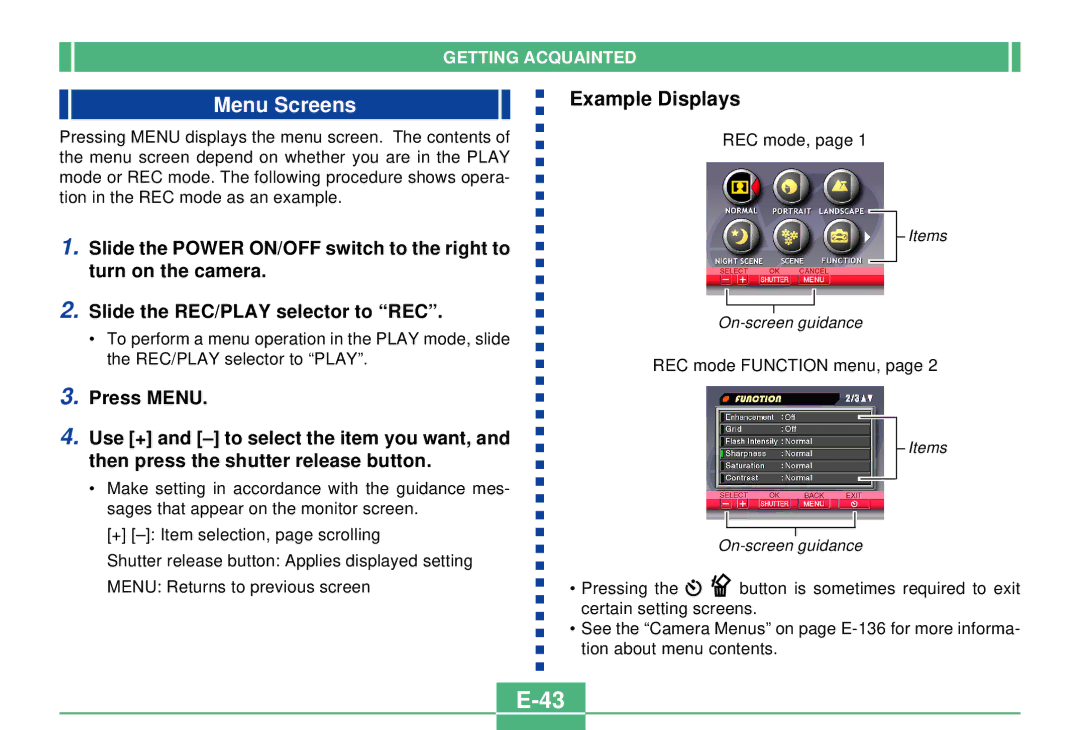 Casio QV-2300UX manual Example Displays 