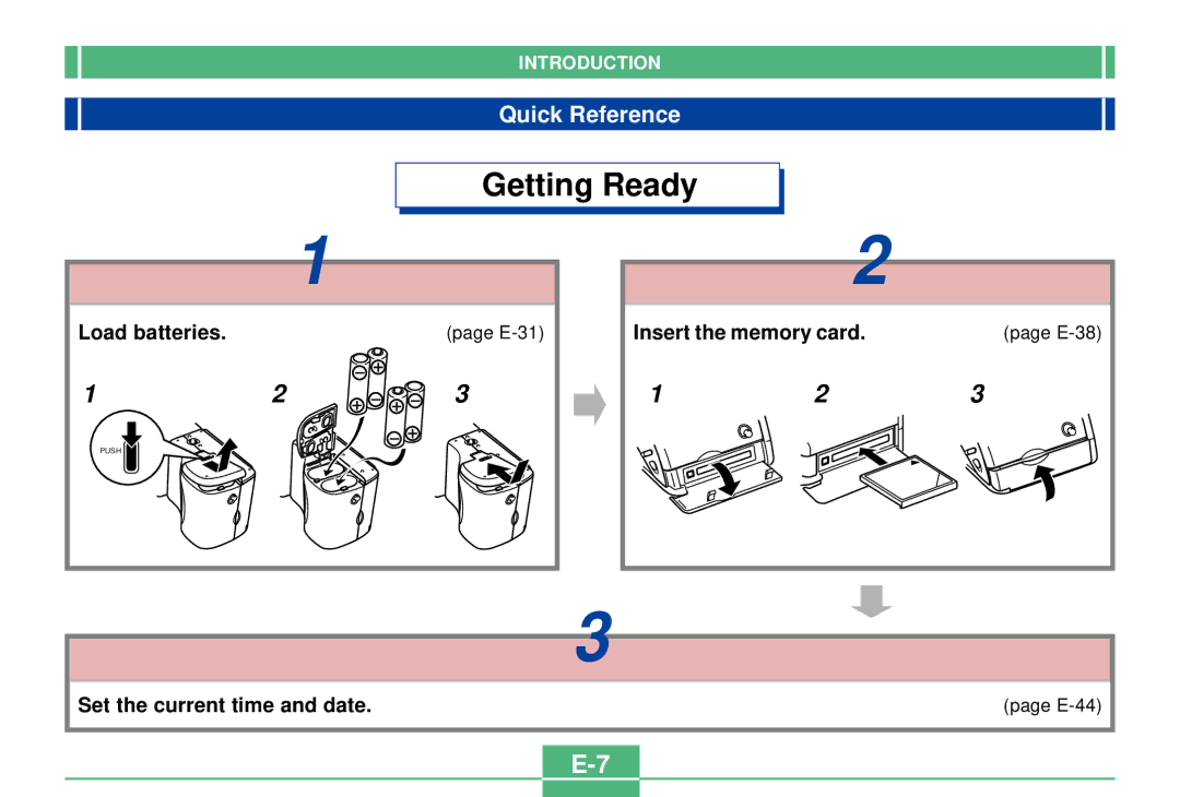 Casio QV-2300UX manual Getting Ready, Quick Reference 