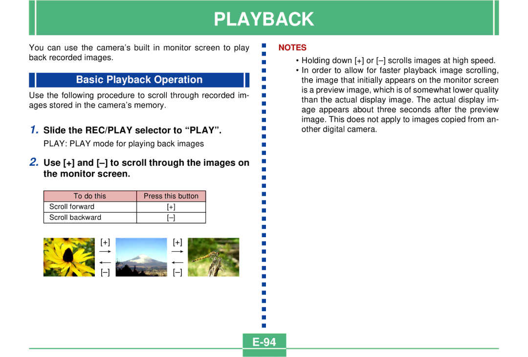 Casio QV-2300UX manual Basic Playback Operation 