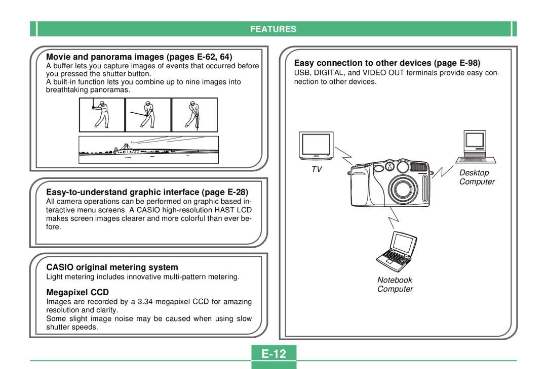 Casio QV-3000EX/Ir manual Features 