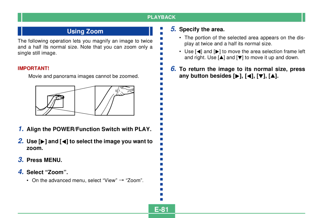 Casio QV-3000EX/Ir manual Specify the area 