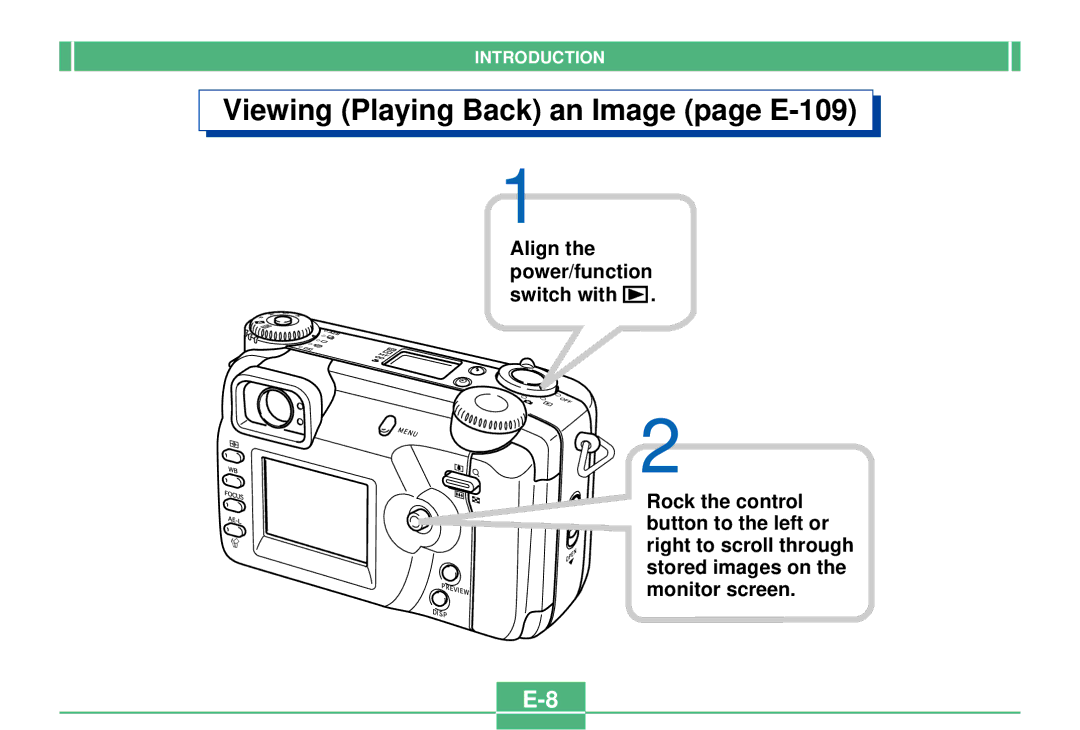 Casio QV-4000 manual Viewing Playing Back an Image page E-109 