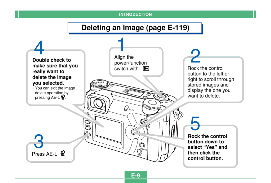 Casio QV-4000 manual Deleting an Image page E-119 