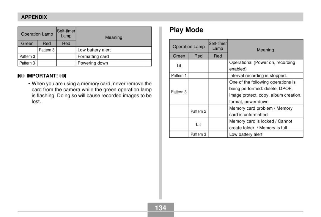 Casio QV-R4 manual Play Mode, 134 