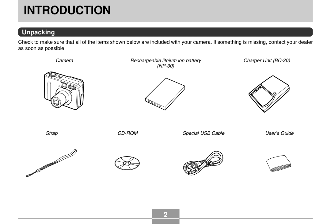 Casio QV-R4 manual Introduction, Unpacking 