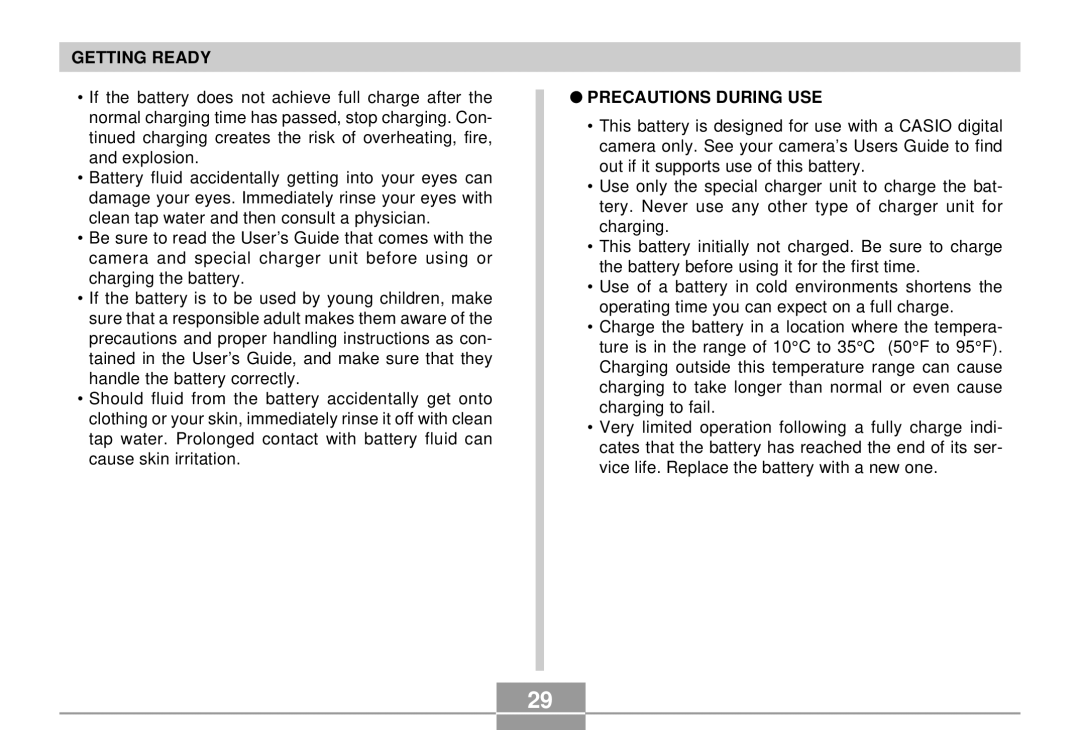 Casio QV-R4 manual Precautions During USE 