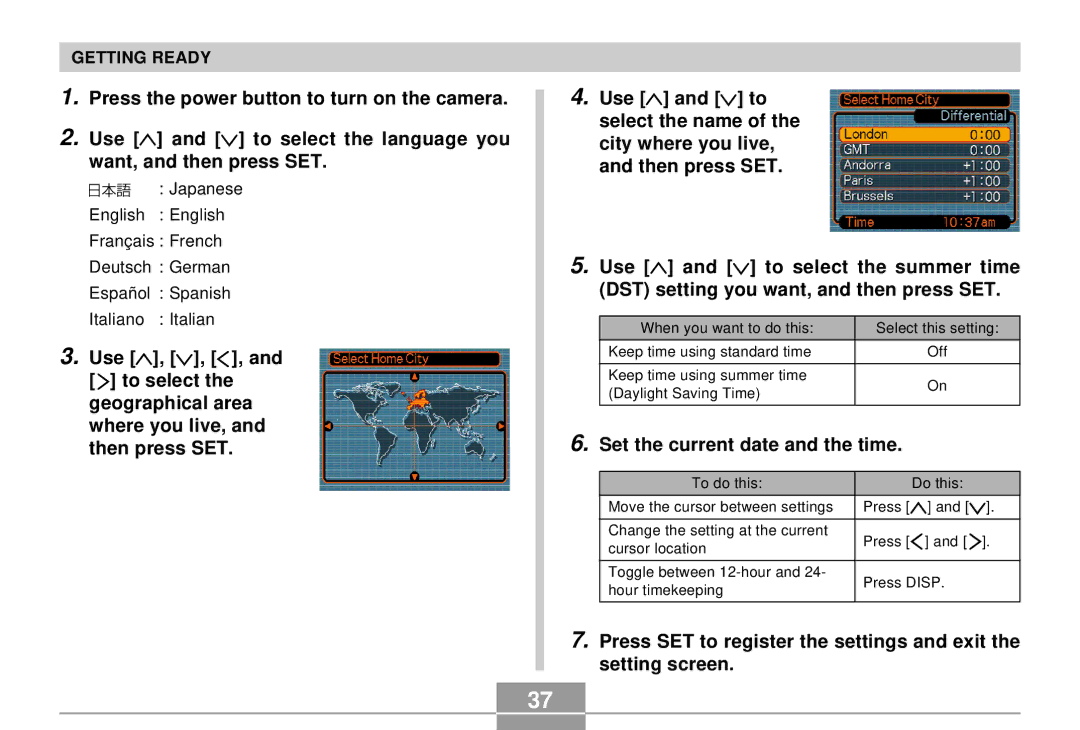 Casio QV-R4 manual Set the current date and the time 