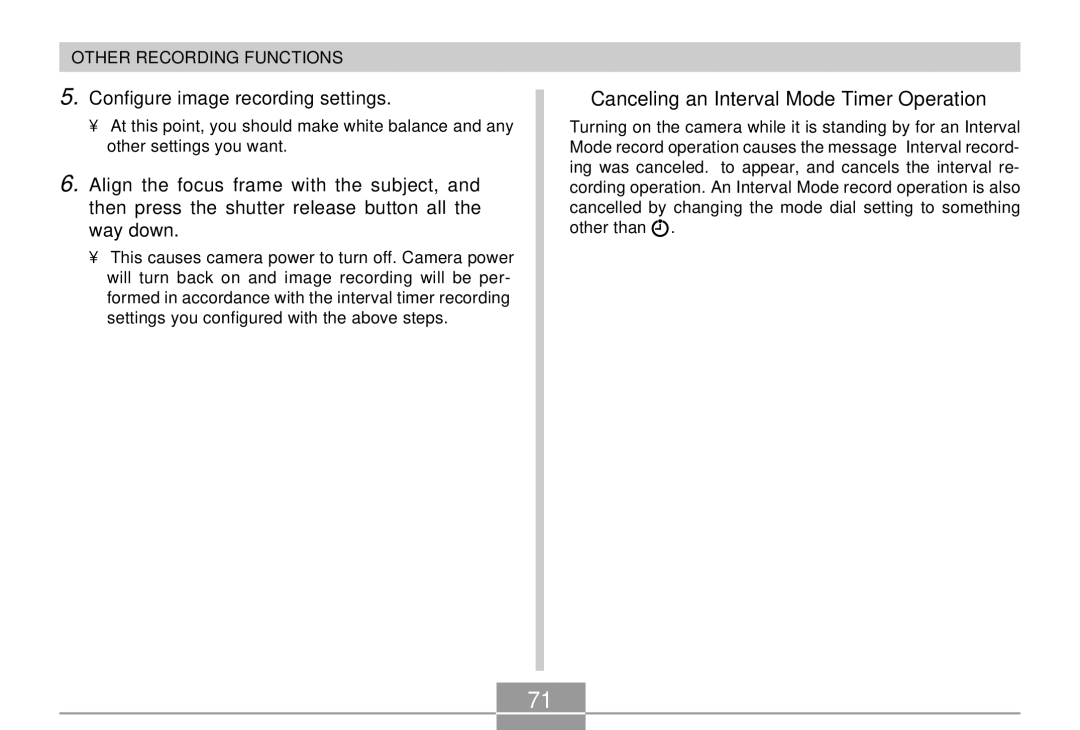 Casio QV-R4 manual Canceling an Interval Mode Timer Operation, Configure image recording settings 