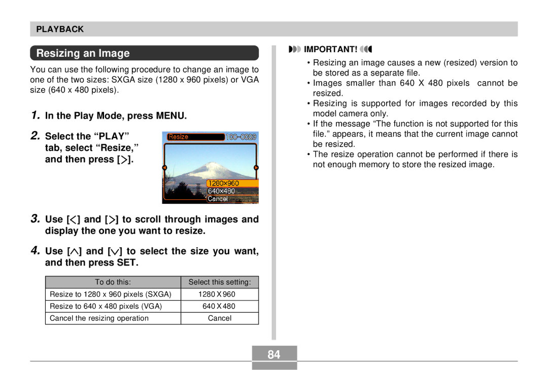 Casio QV-R4 manual Resizing an Image 