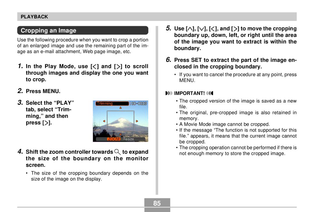 Casio QV-R4 manual Cropping an Image 