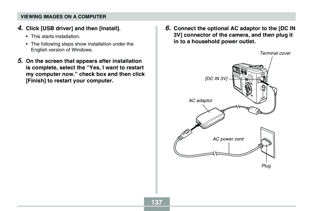 Casio QV-R40 manual 137, Click USB driver and then Install 