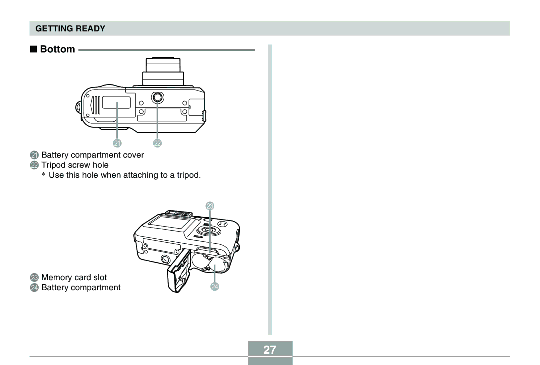 Casio QV-R40 manual Bottom 