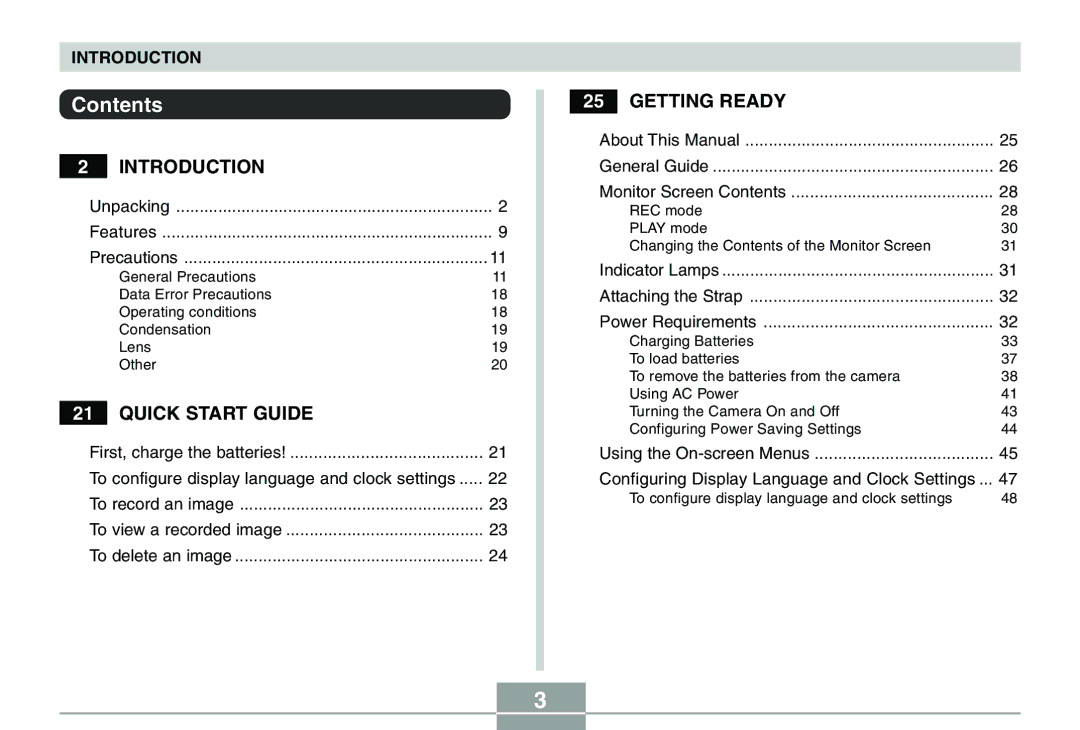 Casio QV-R40 manual Contents 