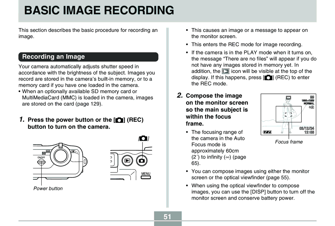 Casio QV-R40 manual Basic Image Recording, Recording an Image 