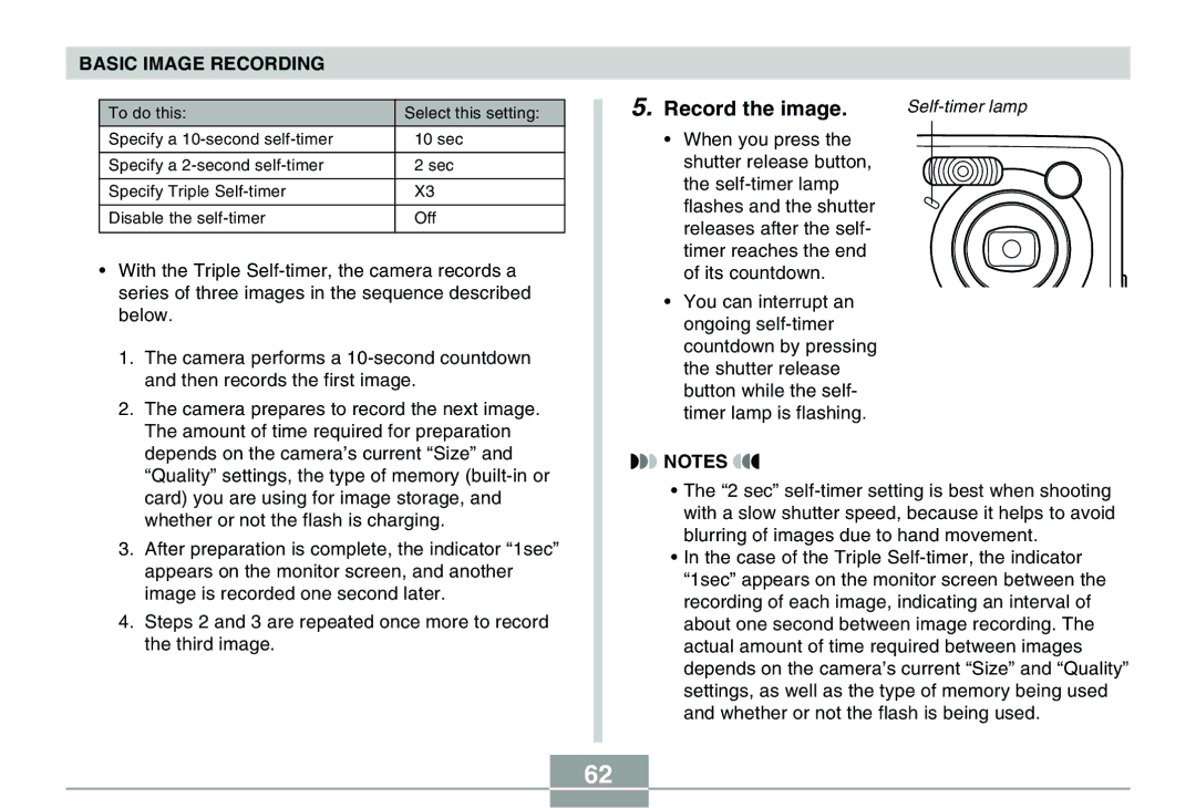 Casio QV-R40 manual Record the image 