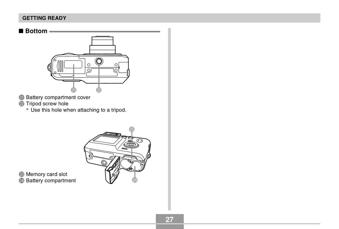 Casio QV-R40 manual Bottom 