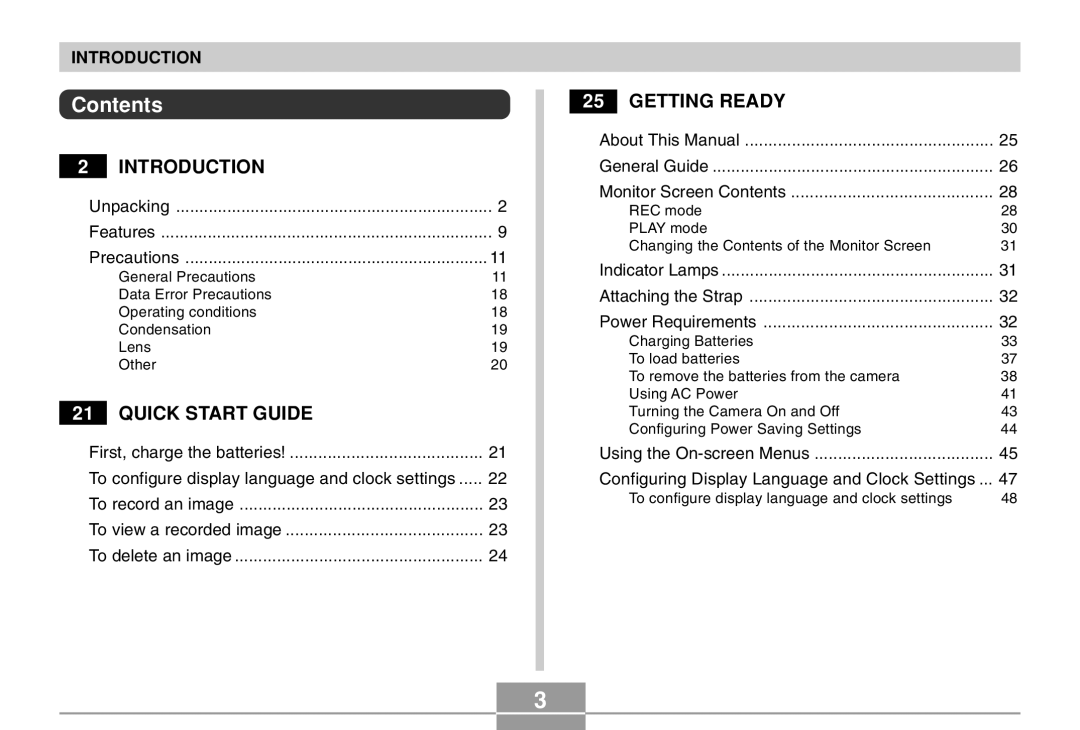 Casio QV-R40 manual Contents 