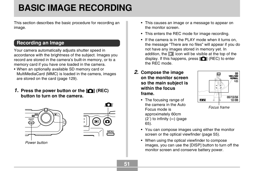 Casio QV-R40 manual Basic Image Recording, Recording an Image 