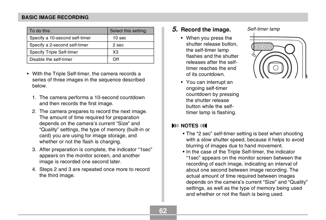 Casio QV-R40 manual Record the image 