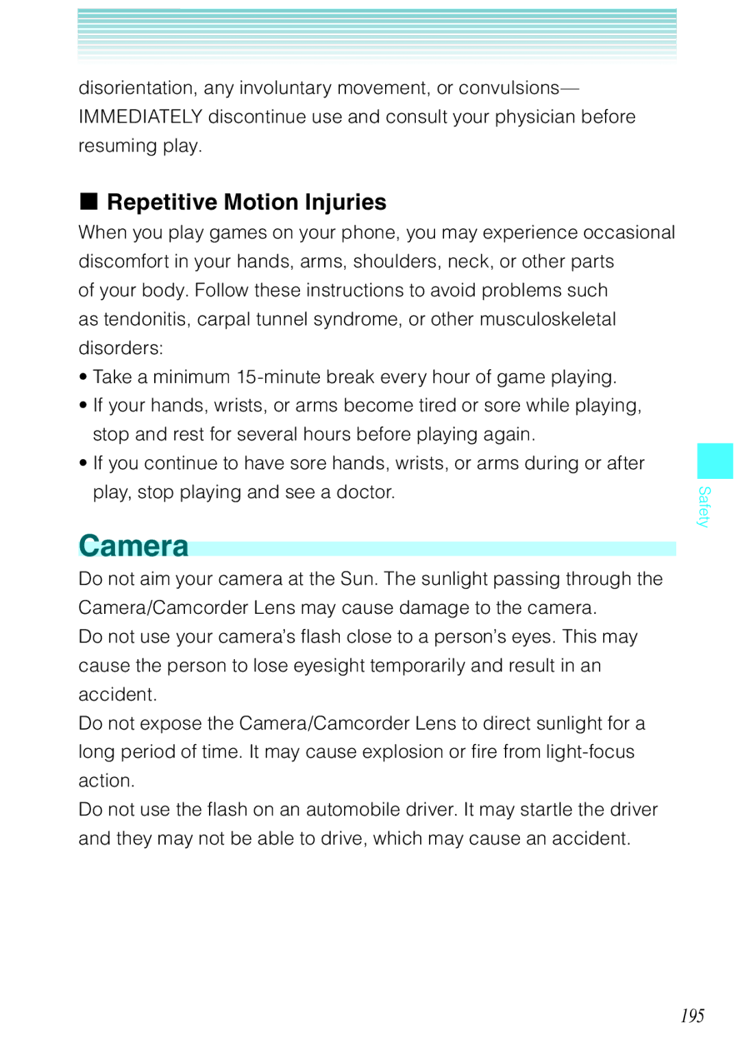 Casio Ravine manual Camera, Repetitive Motion Injuries, 195 