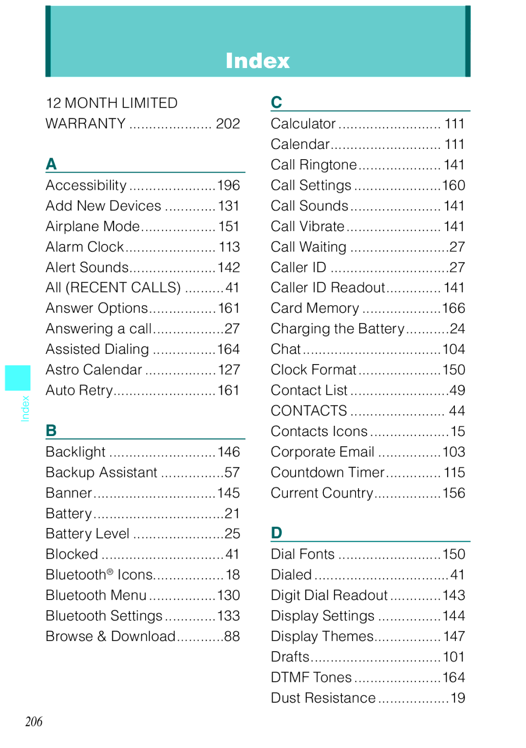 Casio Ravine manual 206, Accessibility, Answer Options, Drafts 