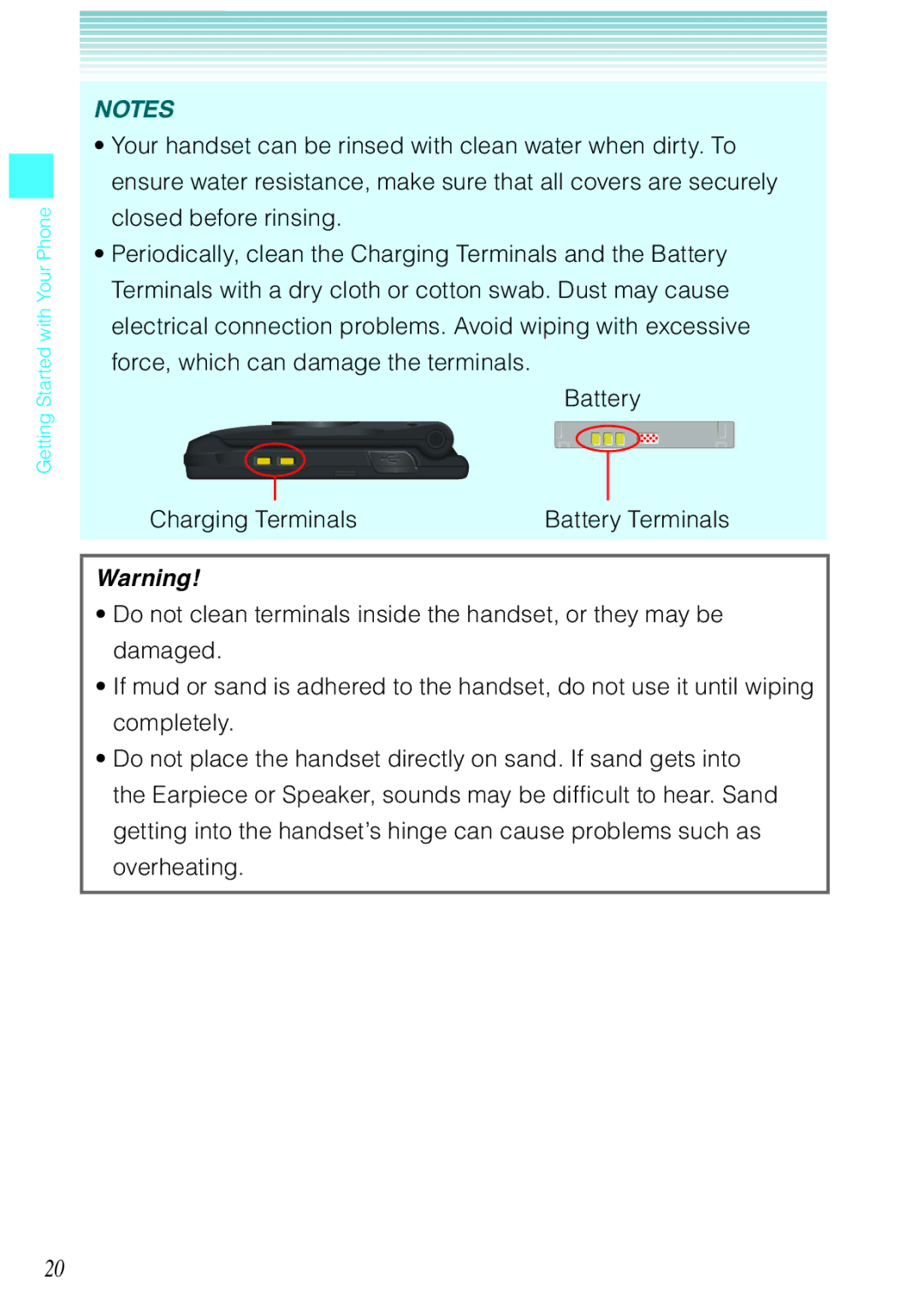 Casio Ravine manual Battery Terminals 