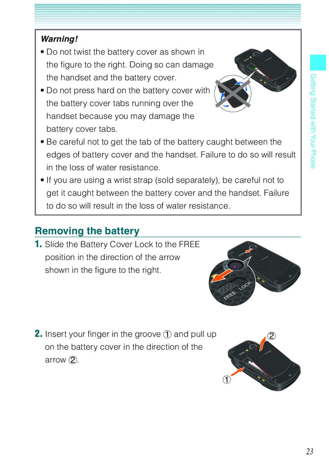 Casio Ravine manual Removing the battery 