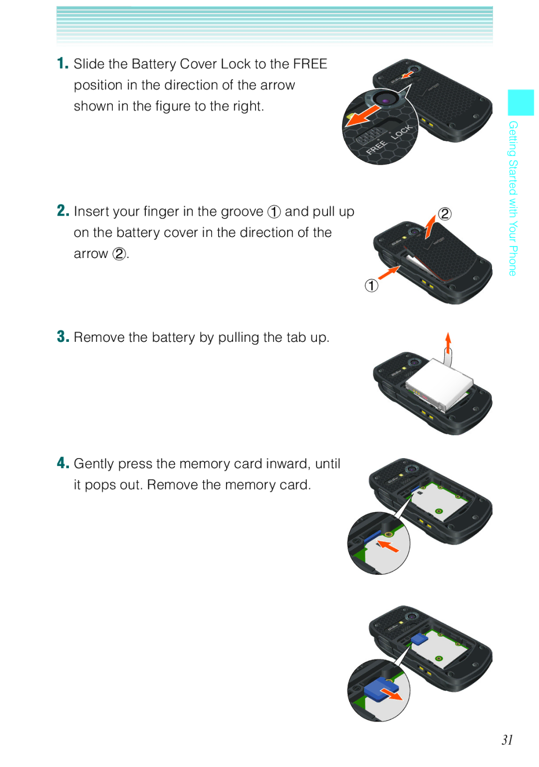 Casio Ravine manual Getting Started with Your Phone 