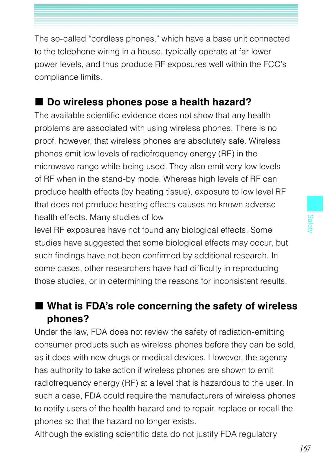 Casio Rock manual Do wireless phones pose a health hazard?, 167 