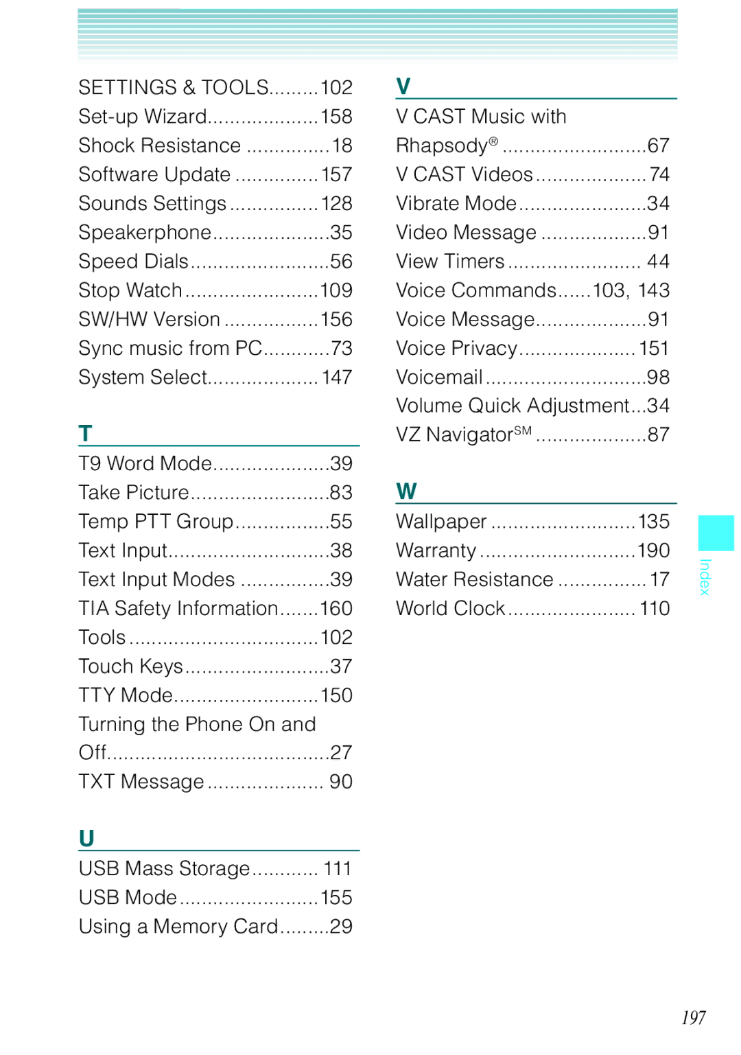 Casio Rock manual 197, Set-up Wizard, TIA Safety Information, Using a Memory Card 