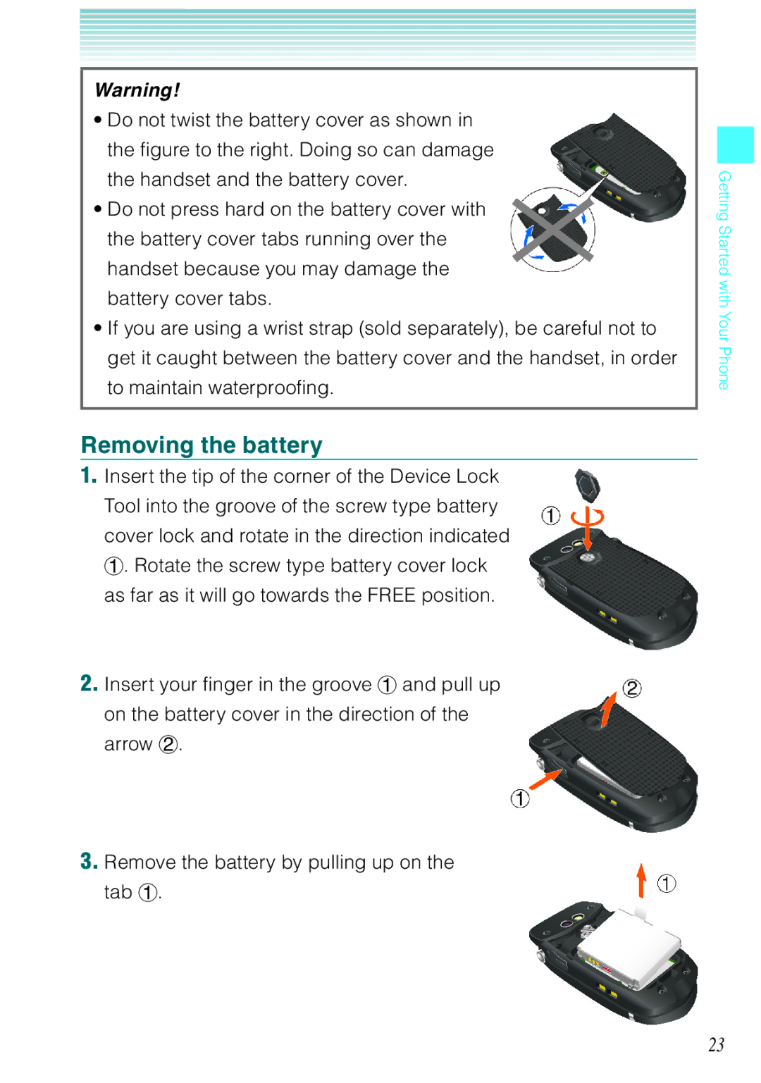 Casio Rock manual Removing the battery 