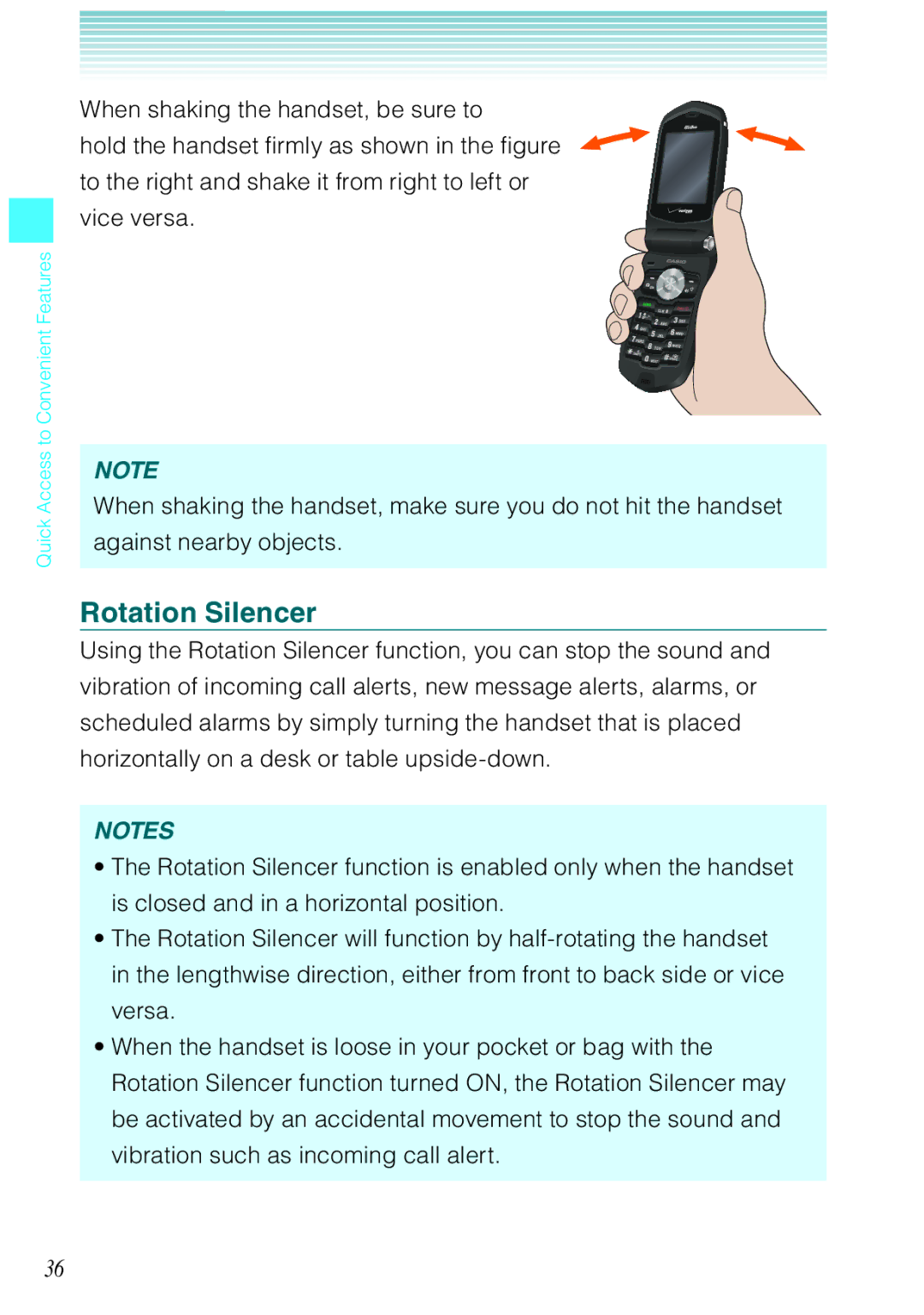 Casio Rock manual Rotation Silencer 