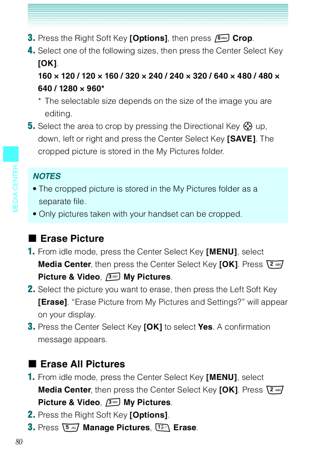 Casio Rock manual Erase Picture, Erase All Pictures, Press the Right Soft Key Options, Press Manage Pictures, Erase 