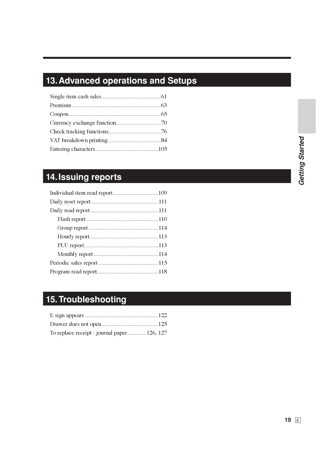 Casio SE-C6000, SE-S6000 user manual Advanced operations and Setups, 19 E 