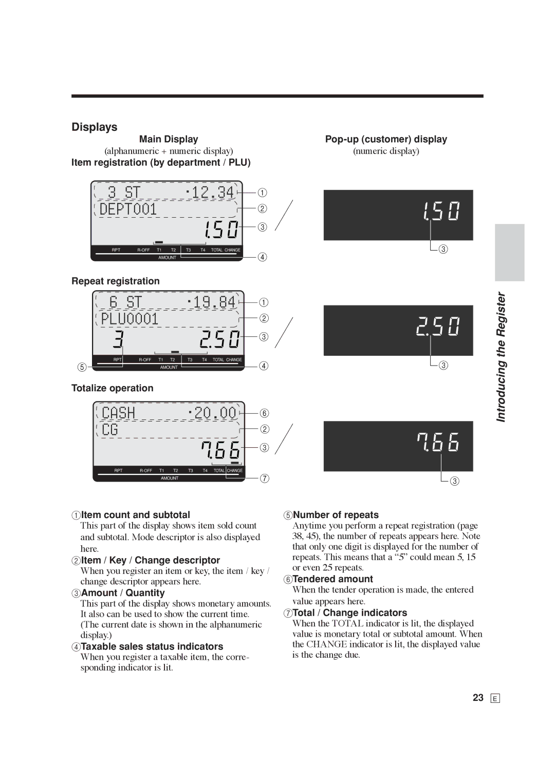 Casio SE-C6000, SE-S6000 user manual Displays, Introducing 