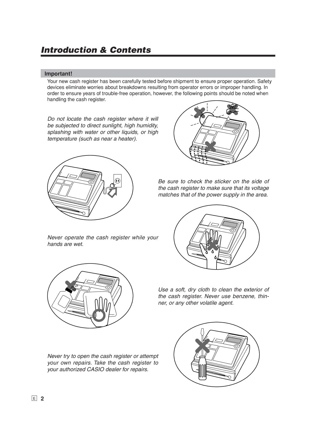 Casio SE-S6000, SE-C6000 user manual Introduction & Contents 