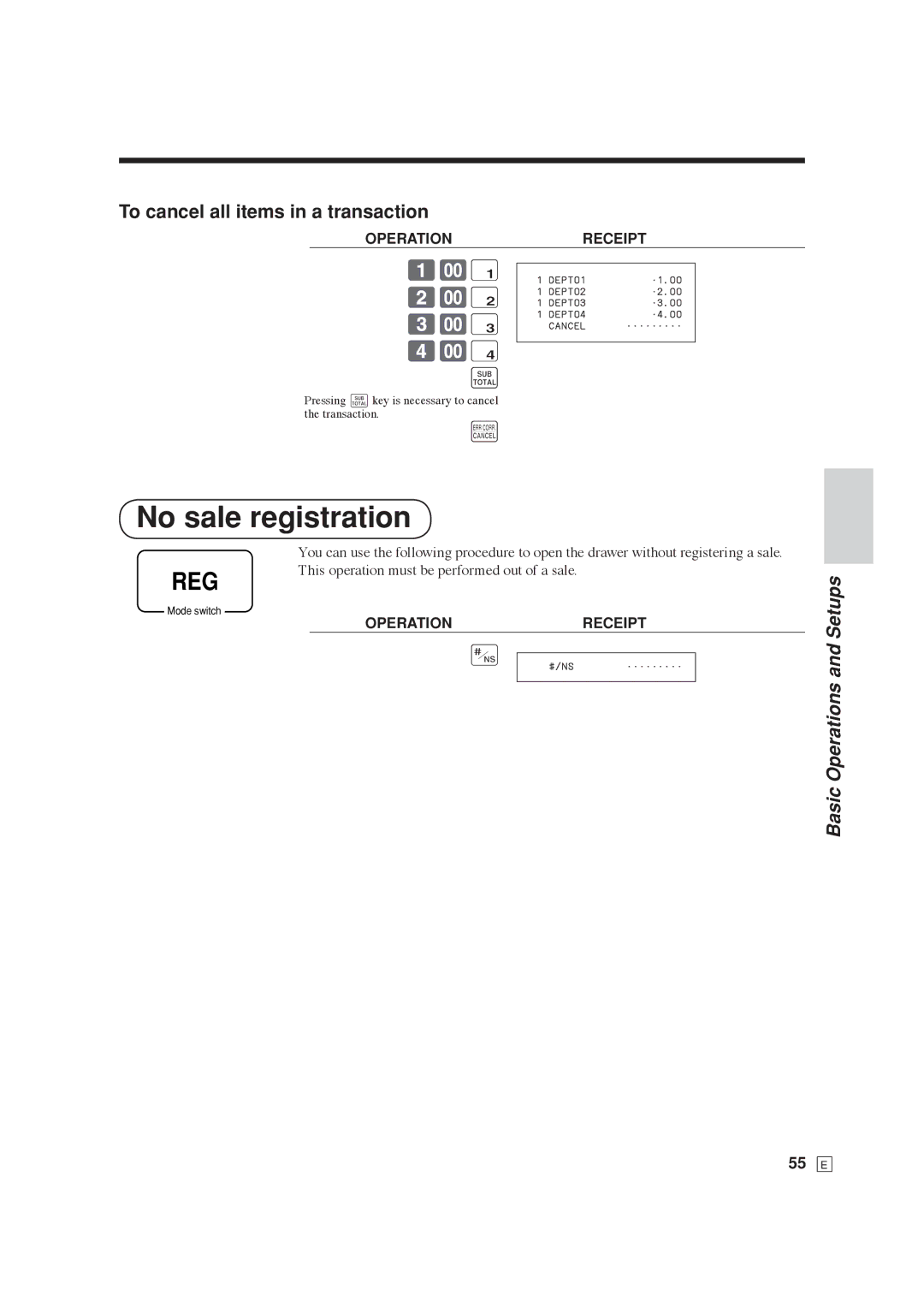 Casio SE-C6000, SE-S6000 user manual No sale registration, To cancel all items in a transaction 