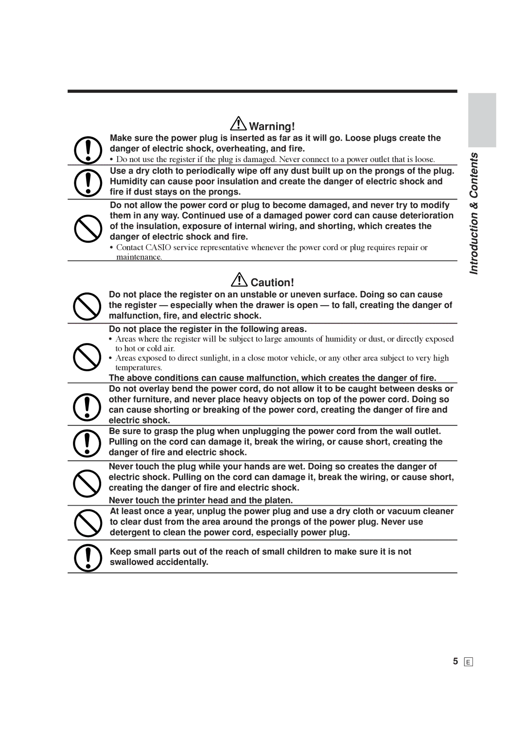 Casio SE-C6000, SE-S6000 user manual Introduction & Contents 