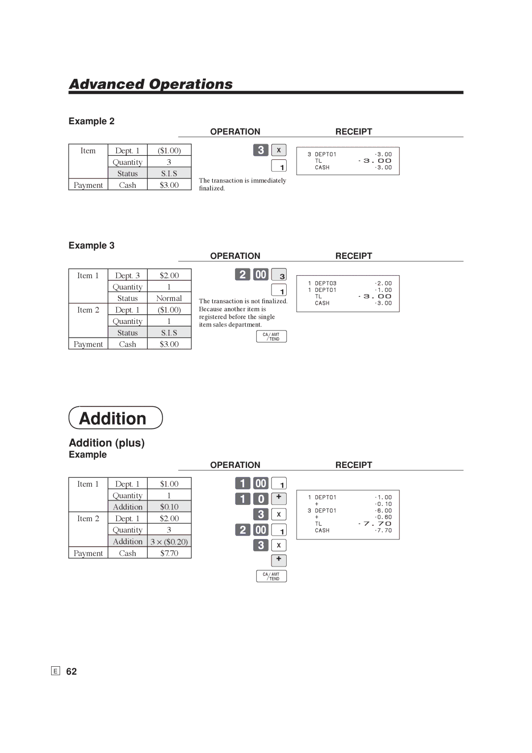 Casio SE-S6000, SE-C6000 user manual Addition plus 