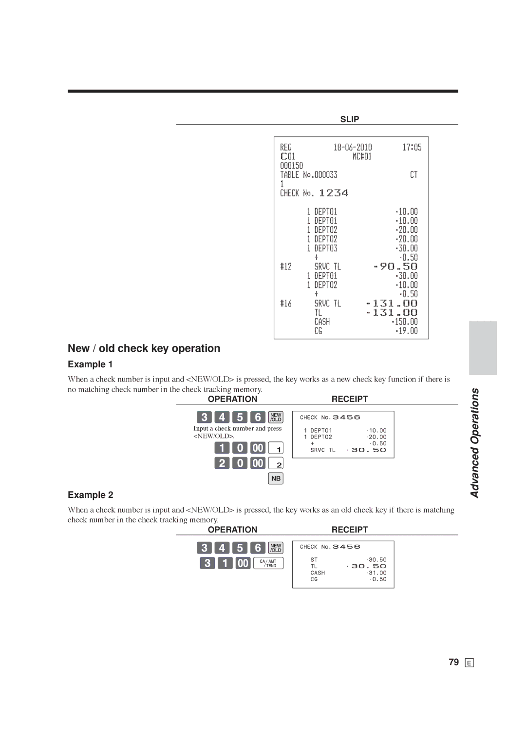 Casio SE-C6000, SE-S6000 user manual New / old check key operation, 3456Z, 31- F 