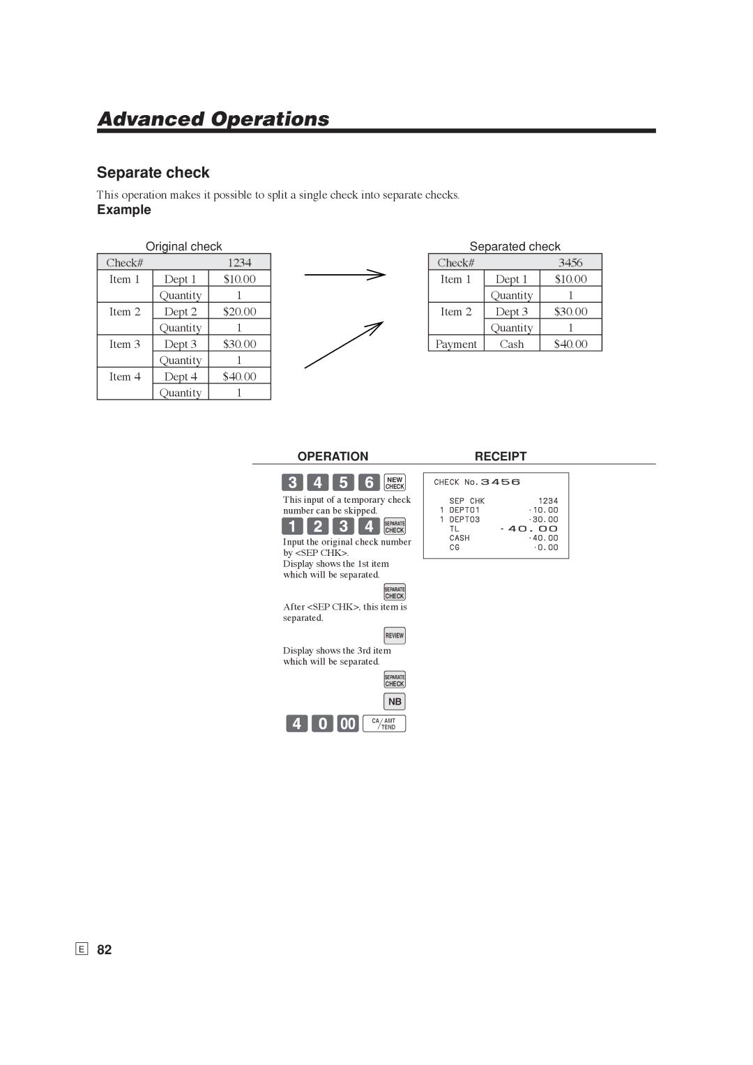 Casio SE-S6000, SE-C6000 user manual Separate check, 3456BNEW 